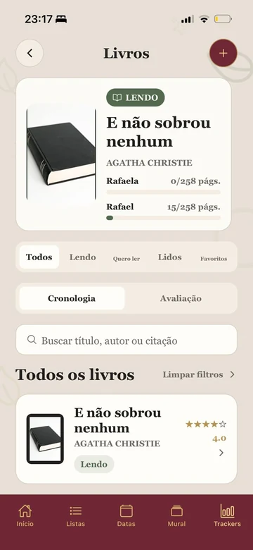 Registro de livros no Futari.